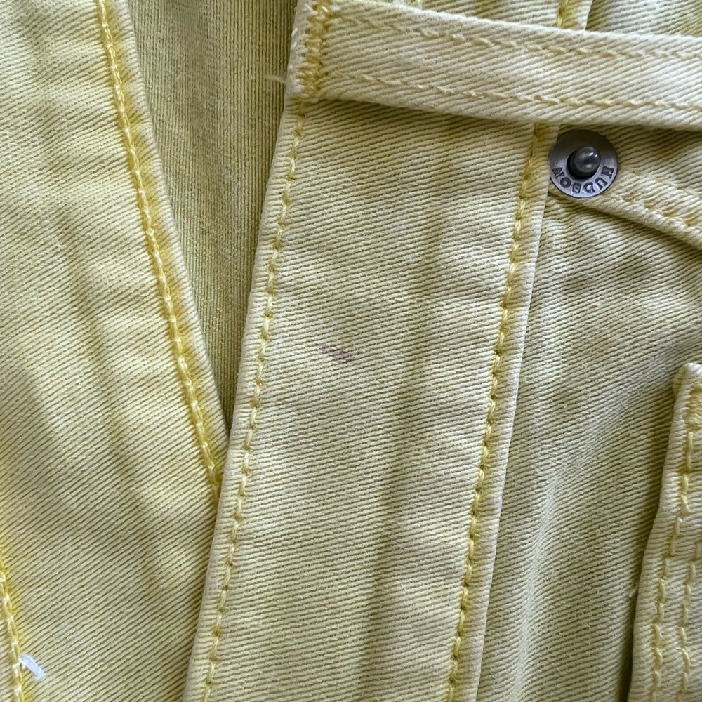 Hudson Crop Harkin Super Skinny With Cuff Yellow Jeans Size 32 - Picture 5 of 7